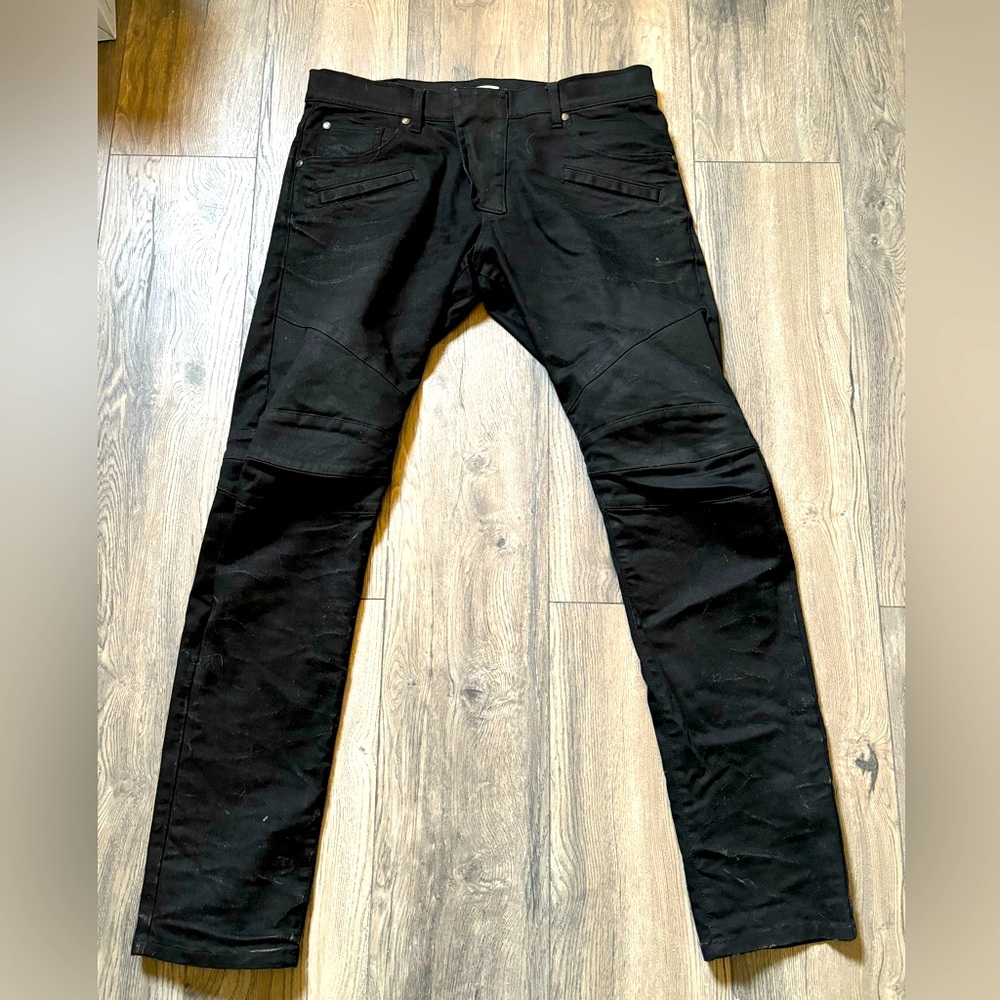 Pierre Balmain Biker Moto Denim Black Jeans. Size
34. Like new